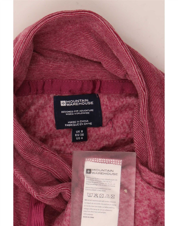 Mountain Warehouse Womens Fleece Jumper UK 8 Small Pink Pinstripe Polyester