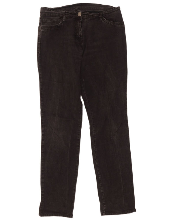 Marks & Spencer Womens Slim Jeans UK 14 Large W32 L32 Black Cotton