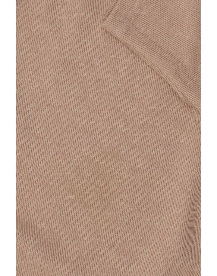 Topshop Womens Crop T-Shirt Top UK 10 Small  Beige Polyester