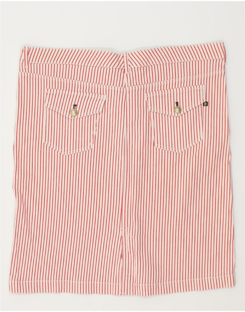 CONTE OF FLORENCE Womens Straight Skirt IT 50 XL W36  White Striped Cotton | Vintage Conte of Florence | Thrift | Second-Hand Conte of Florence | Used Clothing | Messina Hembry 