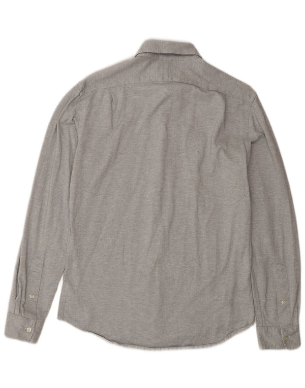 Polo Ralph Lauren Mens Dress Shirt Flannel Shirt Medium Grey Herringbone