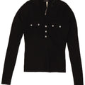 Guess Womens Crop Top Long Sleeve UK 8 Small Black Viscose