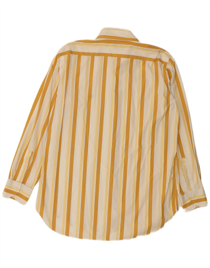 Etro Mens Shirt Size 42 Large Yellow Striped Cotton
