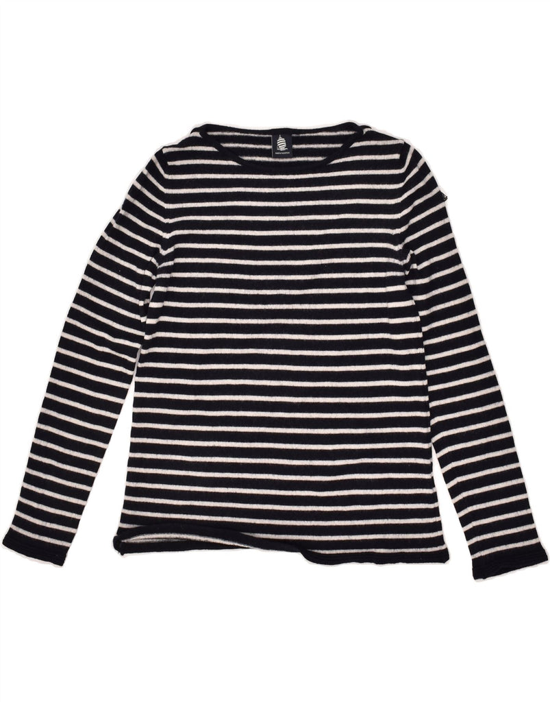 MARINA YACHTING Womens Top Long Sleeve UK 14 Large Navy Blue Striped | Vintage Marina Yachting | Thrift | Second-Hand Marina Yachting | Used Clothing | Messina Hembry 