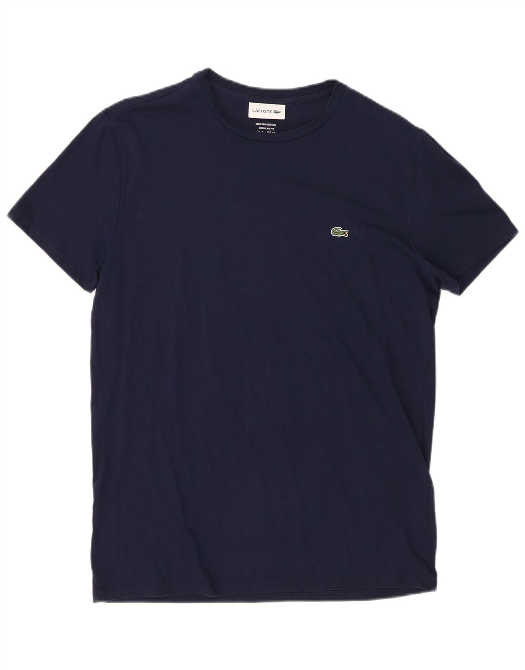 Lacoste Mens Regular Fit T-Shirt Top Size 4 Medium Navy Blue Cotton