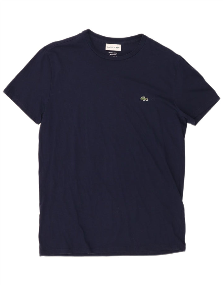 Lacoste Mens Regular Fit T-Shirt Top Size 4 Medium Navy Blue Cotton