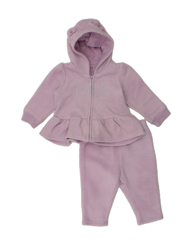 GAP Baby Girls Fleece Graphic Full Tracksuit 6-9 Months Purple | Vintage Gap | Thrift | Second-Hand Gap | Used Clothing | Messina Hembry 