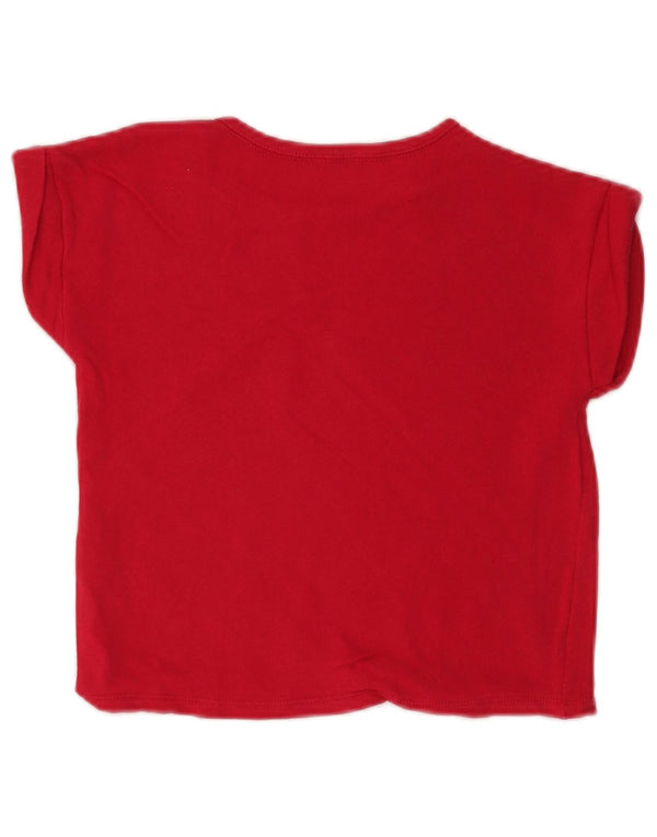 Benetton Girls Graphic T-Shirt Top 7-8 Years Red