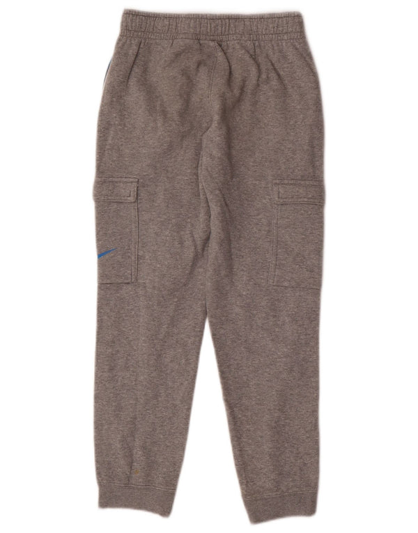 NIKE Boys Graphic Tracksuit Trousers Joggers 8-9 Years Small Grey