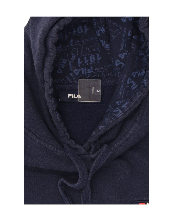 FILA Mens Hoodie Jumper Medium Navy Blue Cotton Vintage Fila and Second-Hand Fila from Messina Hembry 