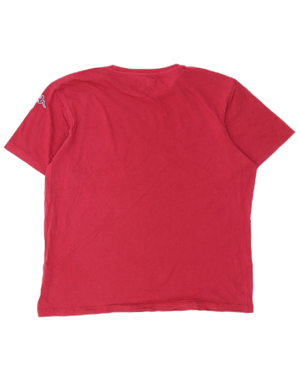 Kappa Womens Graphic T-Shirt Top XL Burgundy Cotton