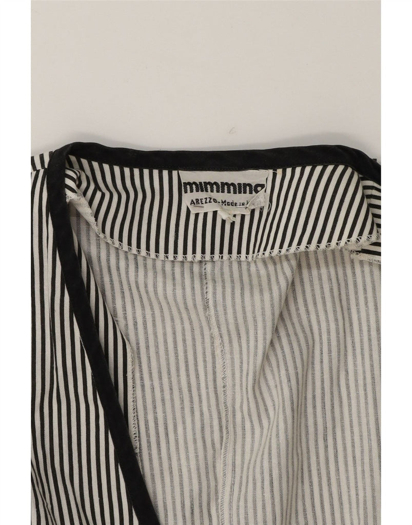 MIMMINA Womens Double Breasted Blazer Jacket UK 12 Medium Black Striped Vintage MIMMINA and Second-Hand MIMMINA from Messina Hembry 