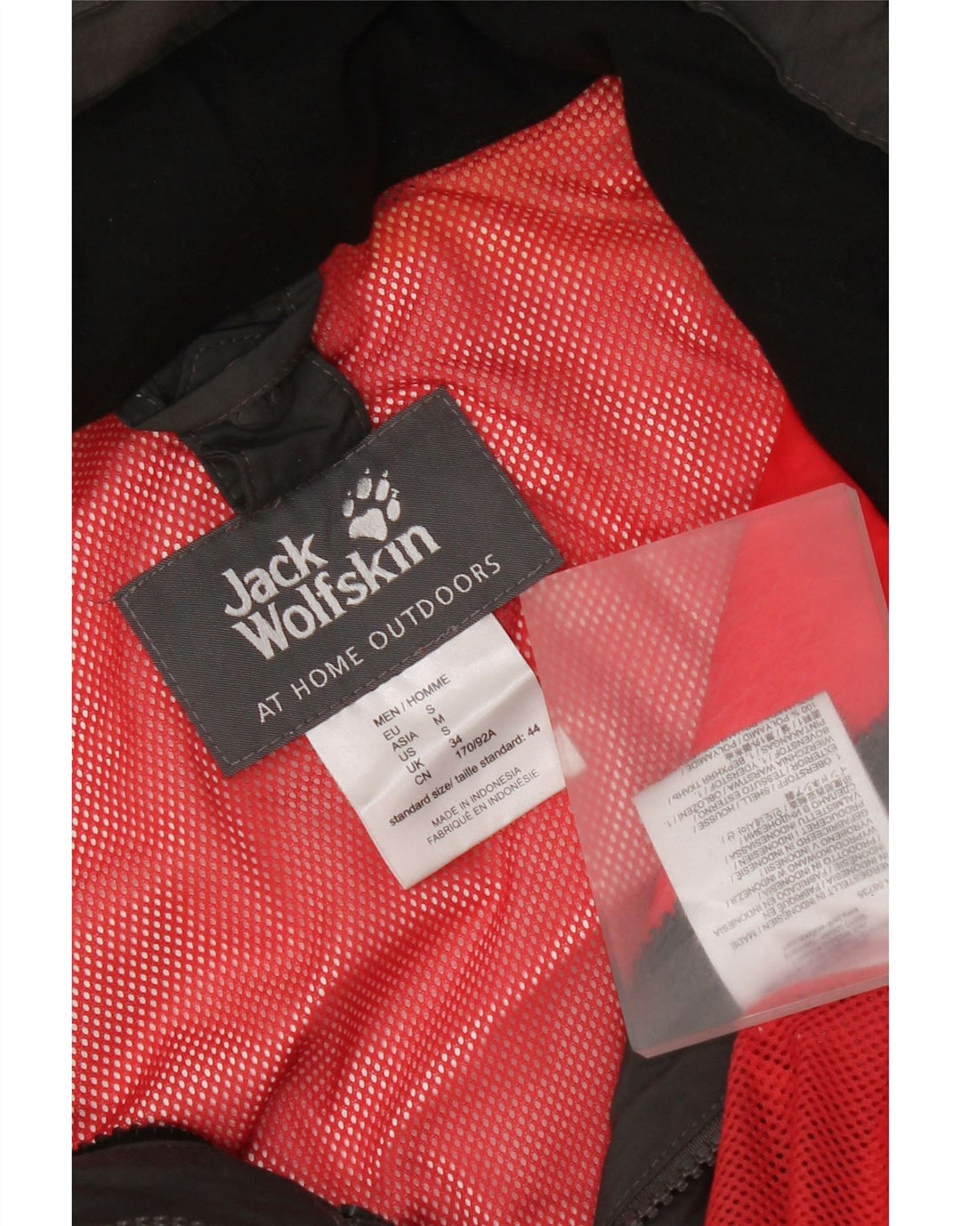 Jack Wolfskin Mens Hooded Rain Jacket UK 34 Small Grey Polyamide