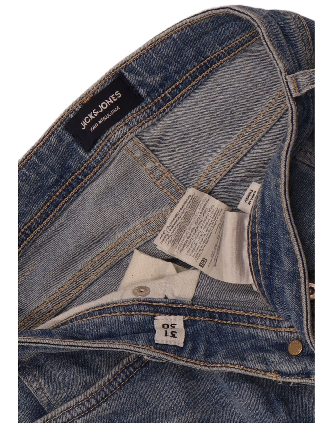 Jack & Jones Mens GLENN Slim Jeans W31 L30 Blue Cotton