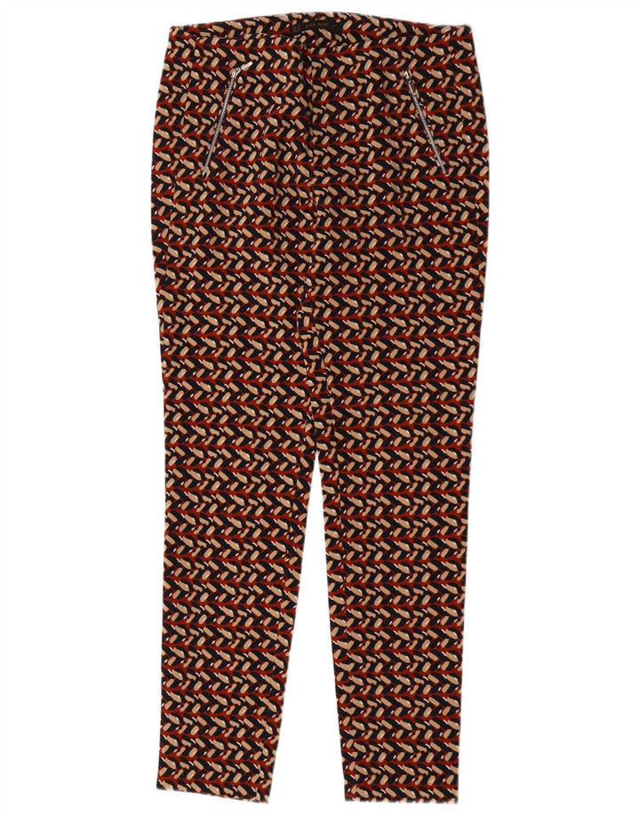 Zara Womens Slim Chino Trousers Medium W30 L28 Multicoloured Geometric