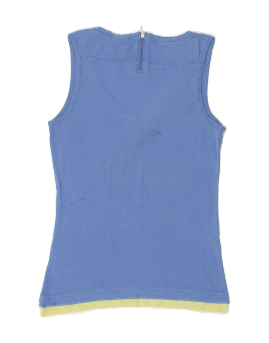 CHAMPION Womens Vest Top UK 12 Medium Blue Cotton Vintage