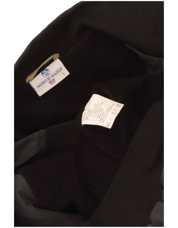 North Sails Mens Bomber Jacket UK 40 Large Black Colourblock Cotton