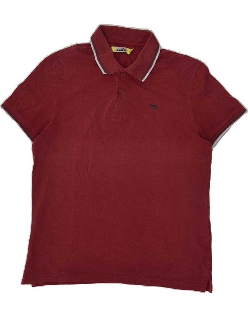 DIADORA Mens Polo Shirt Medium Burgundy Cotton | Vintage Diadora | Thrift | Second-Hand Diadora | Used Clothing | Messina Hembry 