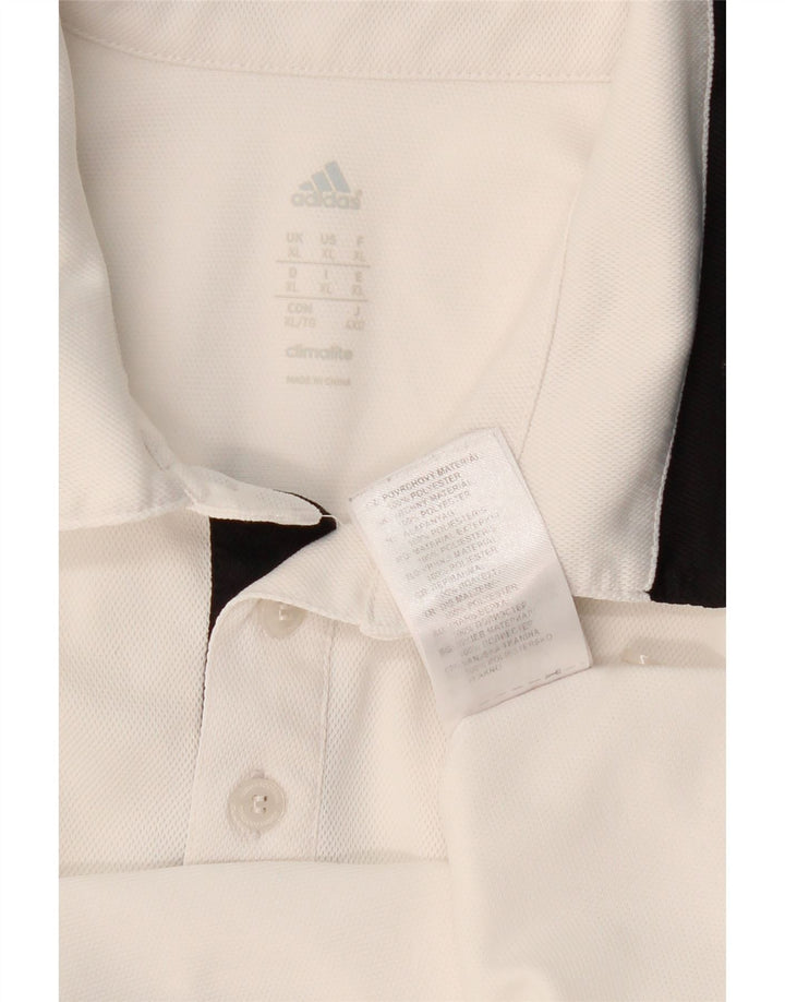 ADIDAS Mens Climalite Polo Shirt XL White Colourblock Polyester