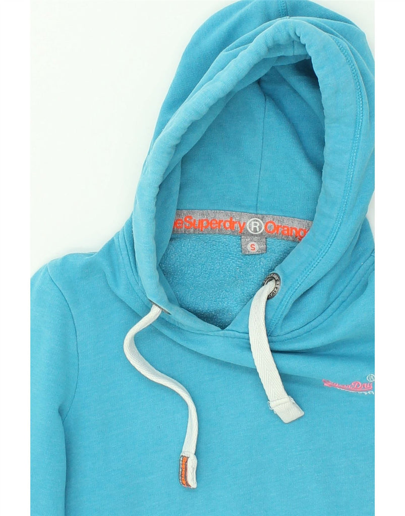 SUPERDRY Womens Hoodie Jumper UK 10 Small Blue Cotton Vintage Superdry and Second-Hand Superdry from Messina Hembry 