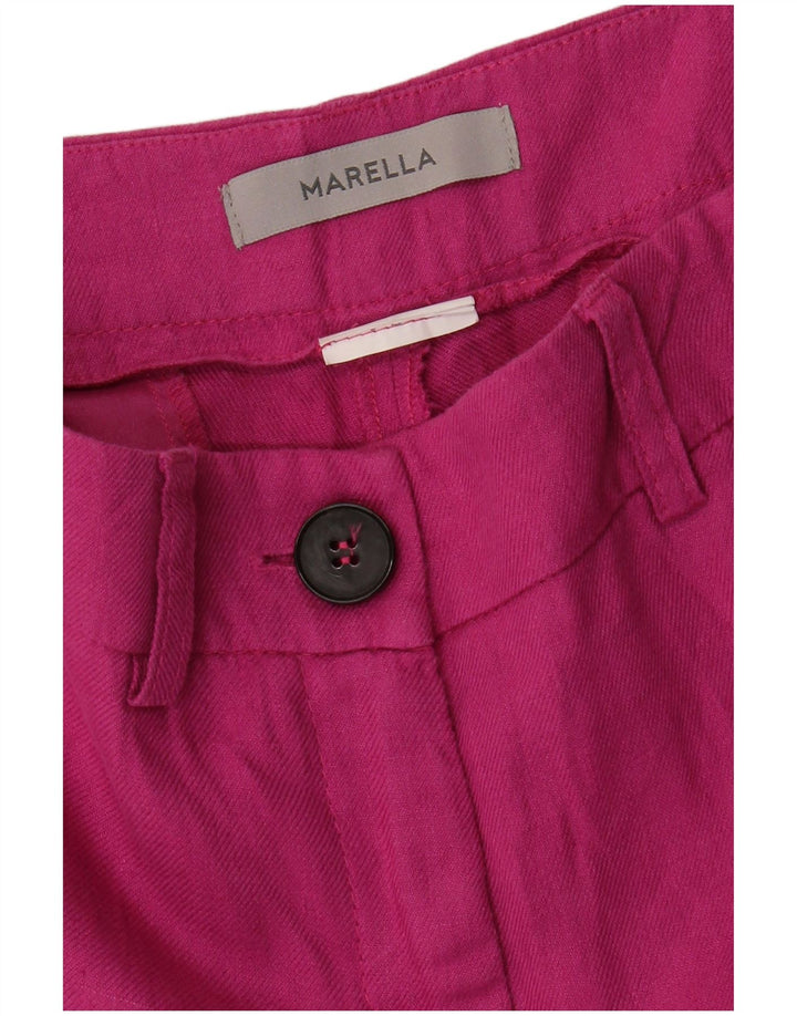 Marella Womens Slim Cropped Trousers W30 L24 Pink