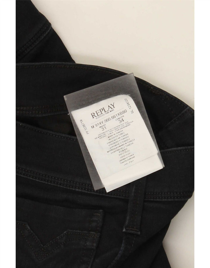 Replay Mens Slim Jeans W31 L34 Navy Blue Cotton
