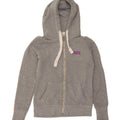 SUPERDRY Womens Zip Hoodie Sweater UK 10 Small Grey Polyester Vintage Superdry and Second-Hand Superdry from Messina Hembry 