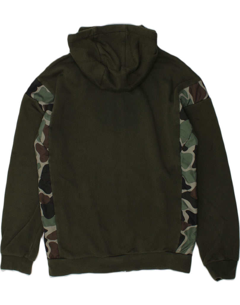 ADIDAS Boys Zip Hoodie Sweater 11-12 Years Green Camouflage Cotton | Vintage Adidas | Thrift | Second-Hand Adidas | Used Clothing | Messina Hembry 