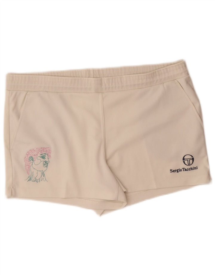Sergio Tacchini Mens Graphic Sport Shorts IT 54 XL White Polyester