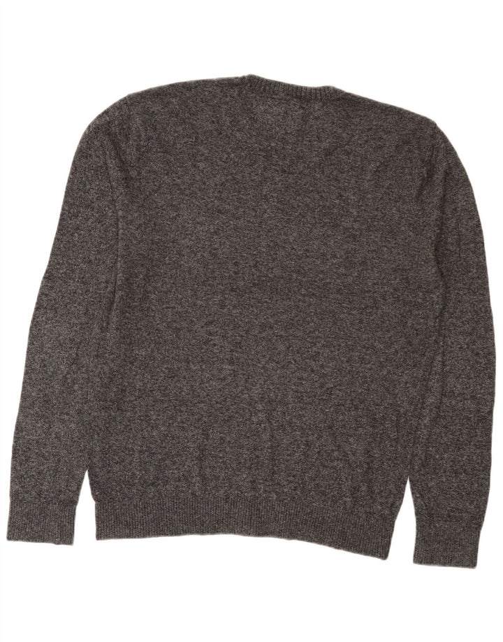 Hollister Mens Crew Neck Jumper Sweater Large Grey Flecked