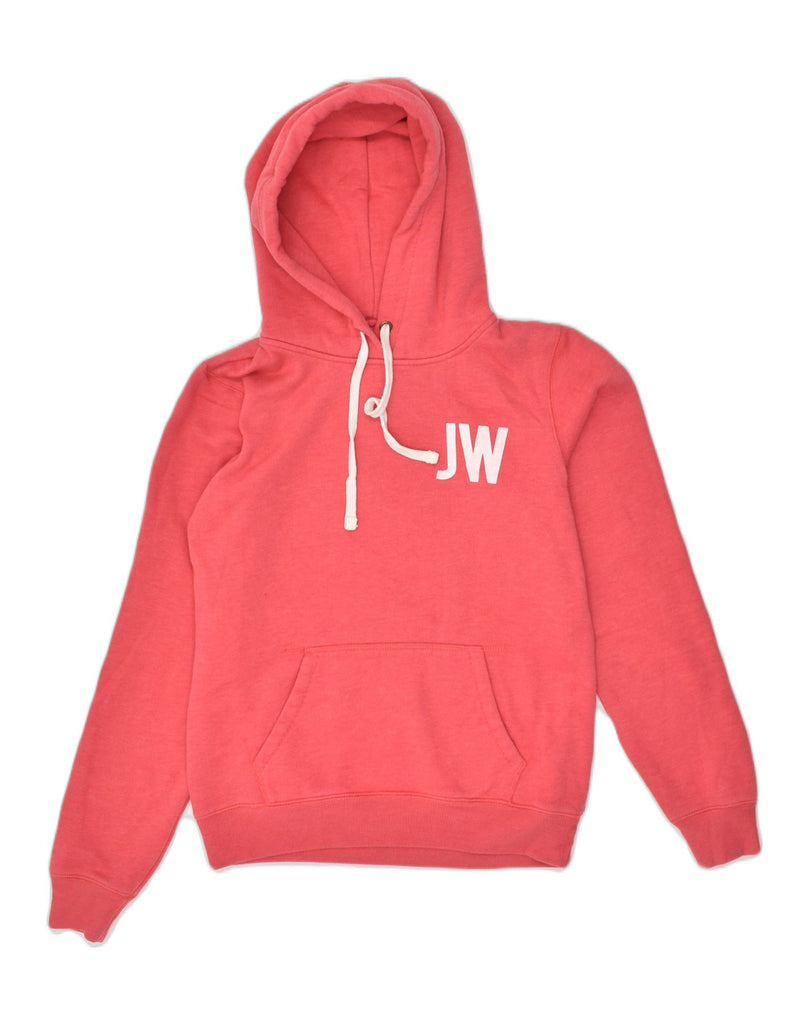 JACK WILLS Womens Graphic Hoodie Jumper UK 12 Medium Red Cotton | Vintage Jack Wills | Thrift | Second-Hand Jack Wills | Used Clothing | Messina Hembry 