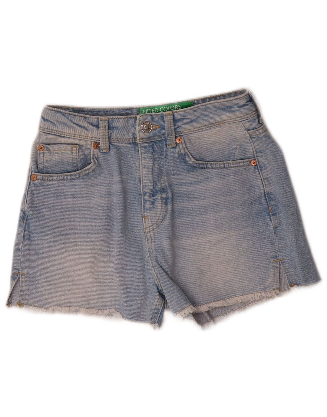 BENETTON Womens Denim Shorts W25 XS Blue Cotton