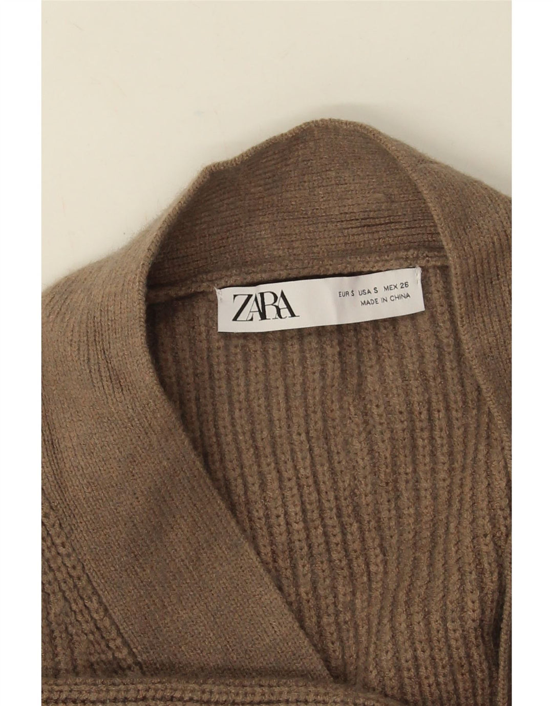Zara Womens Oversized Longline Open Cardigan Sweater UK 10 Small Brown