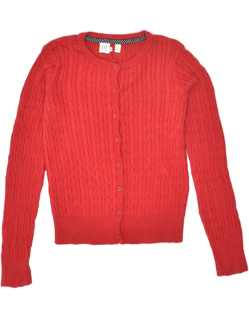 GAP Girls Cardigan Sweater 10-11 Years Larger Red Cotton | Vintage Gap | Thrift | Second-Hand Gap | Used Clothing | Messina Hembry 