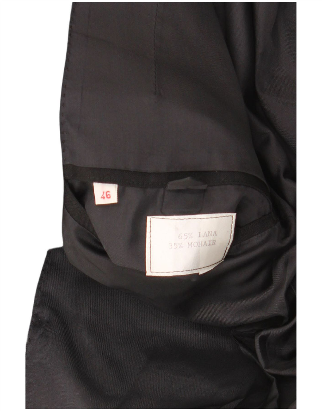 VINTAGE Mens 1 Button 2 Piece Set IT 46 Small W29 L29 Black Wool