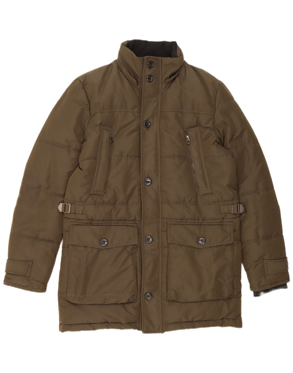 Zara Mens Padded Jacket UK 38 Medium Khaki