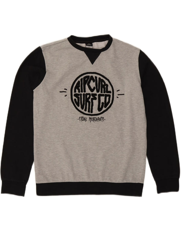 Rip Curl Boys Graphic Sweatshirt Jumper 15-16 Years Grey Colourblock Cotton