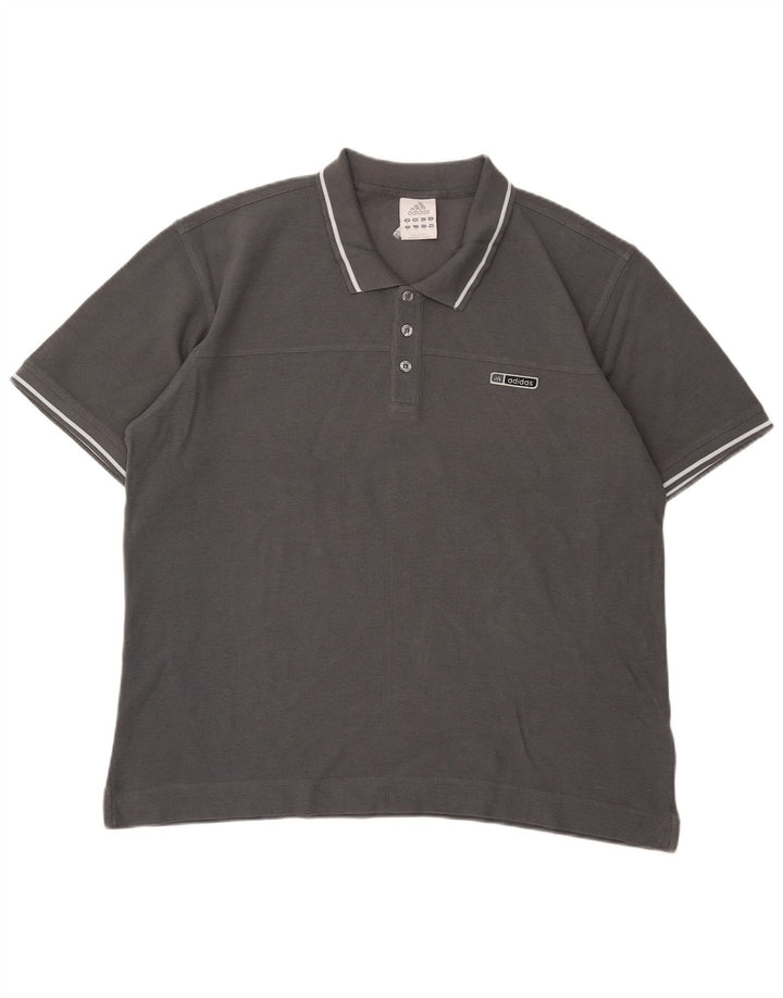 Adidas Mens Polo Shirt XL Grey Cotton