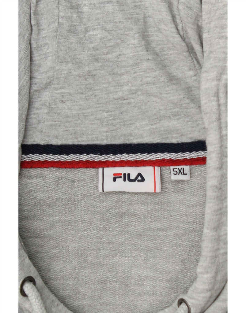FILA Mens Graphic Hoodie Jumper 5XL Grey Cotton Vintage Fila and Second-Hand Fila from Messina Hembry 