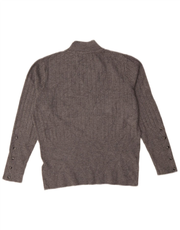 Marks & Spencer Womens Turtle Neck Jumper Sweater UK 14 Large Grey Viscose