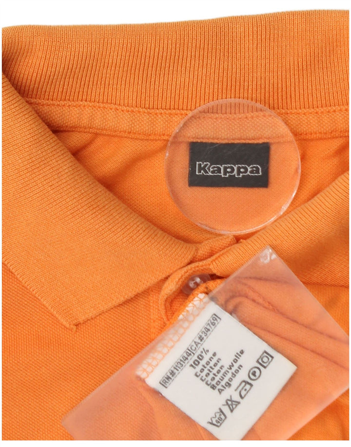 Kappa Mens Long Sleeve Polo Shirt Large Orange Cotton