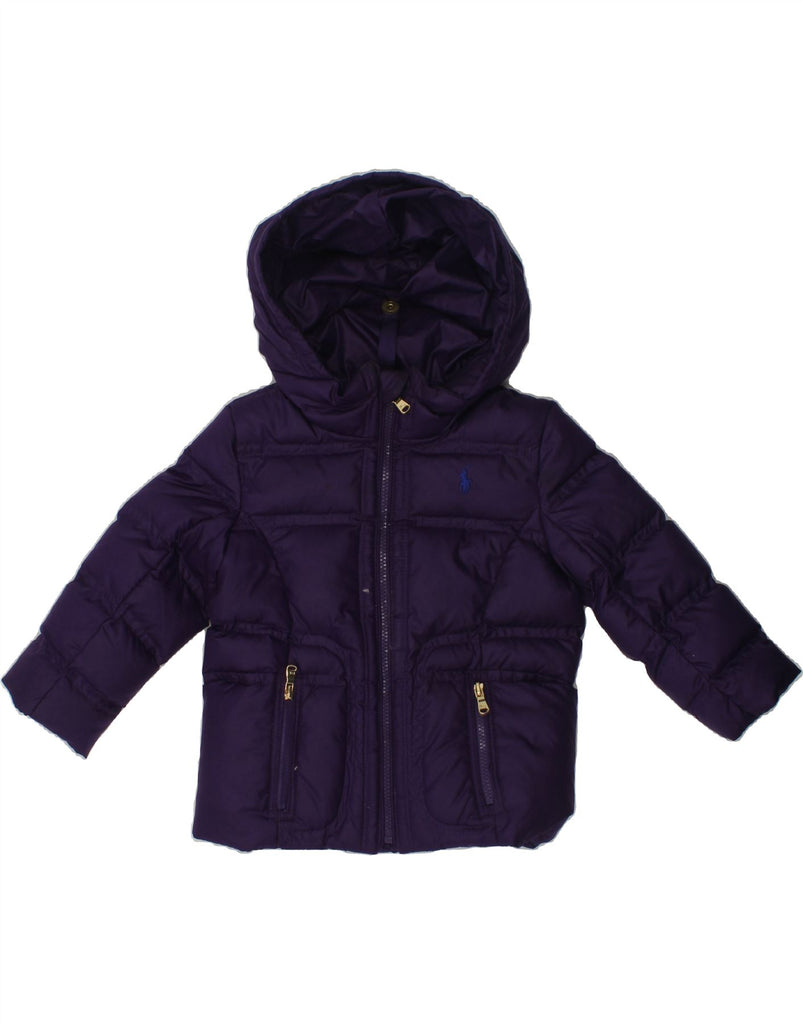 RALPH LAUREN Baby Boys Hooded Padded Jacket 12-18 Months Purple Polyester | Vintage Ralph Lauren | Thrift | Second-Hand Ralph Lauren | Used Clothing | Messina Hembry 