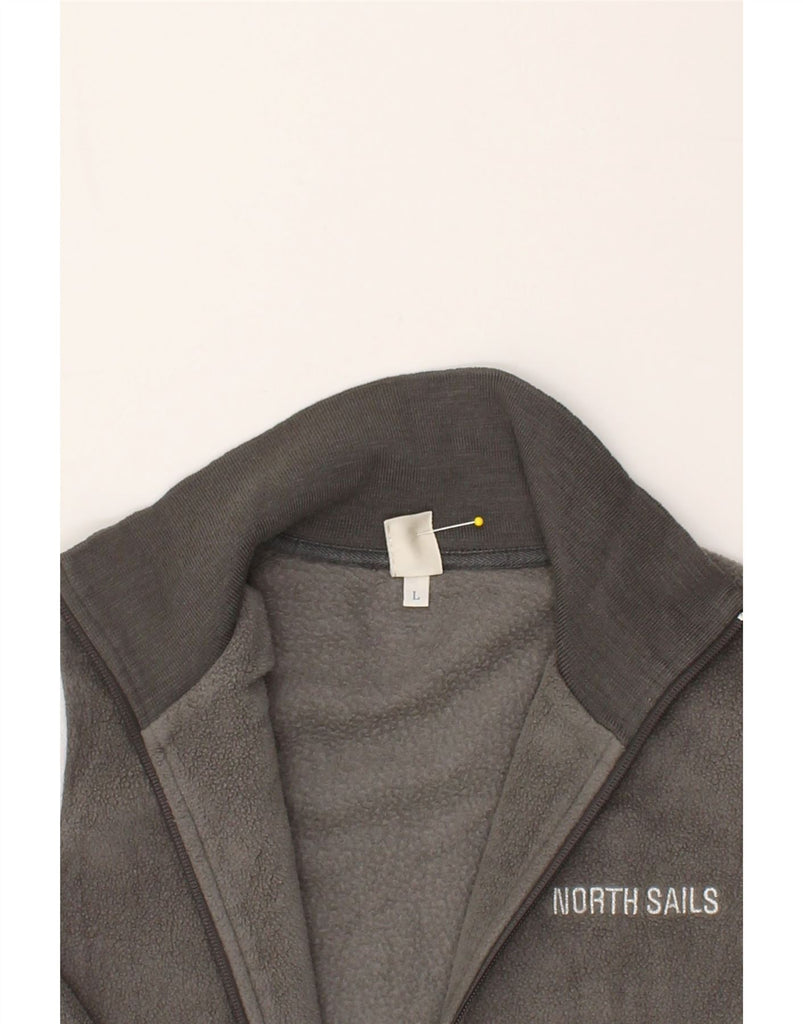 NORTH SAILS Mens Fleece Jacket UK 40 Large Grey Colourblock Polyester | Vintage North Sails | Thrift | Second-Hand North Sails | Used Clothing | Messina Hembry 