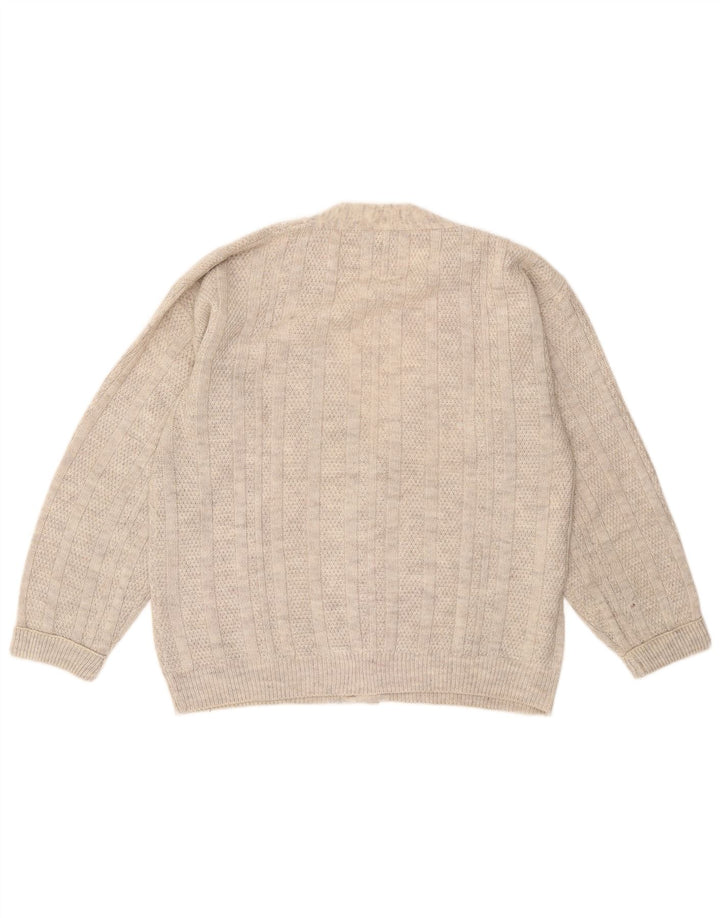 Iceland Mens Cardigan Sweater IT 54 XL Beige Geometric