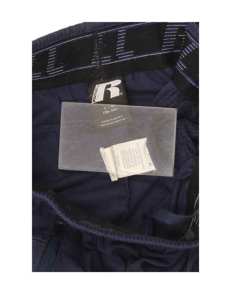 RUSSELL ATHLETIC Womens Tracksuit Trousers UK 16 Large  Navy Blue Rayon Vintage Russell Athletic and Second-Hand Russell Athletic from Messina Hembry 