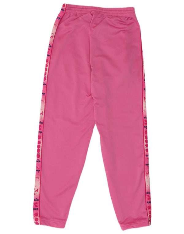 Diadora Womens Graphic Tracksuit Trousers UK 14 Medium Pink