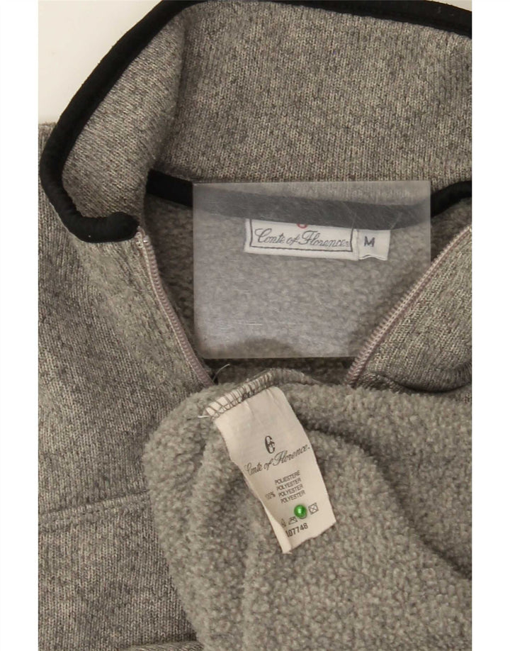 Conte of Florence Mens Zip Neck Sweatshirt Jumper Medium Grey Flecked