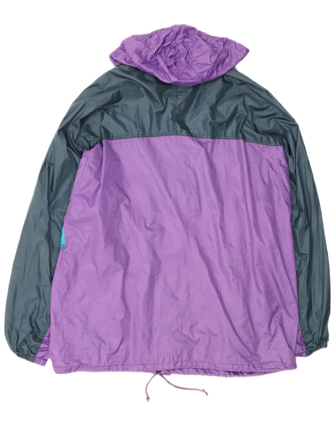 Capt. Cook Mens Hooded Rain Jacket UK 44 2XL Purple Colourblock Retro