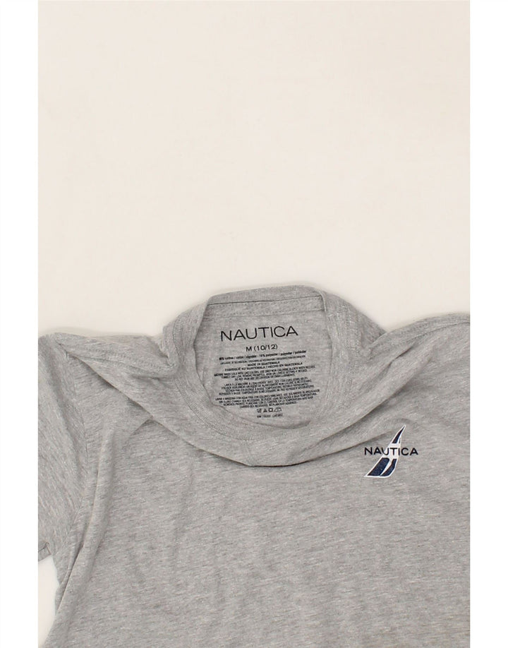 NAUTICA Boys T-Shirt Top 10-11 Years Medium  Grey Cotton Vintage Nautica and Second-Hand Nautica from Messina Hembry 