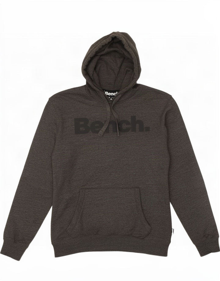 Bench Mens Graphic Hoodie Jumper Large Grey Flecked Cotton